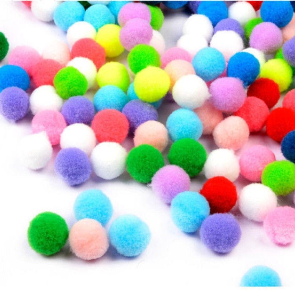 100 Pcs Chrismas Colors Pompom Fur Balls Candy Colors DIY Plush Ball Christmas Decor