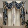 2 шт. ретро синие шторки с кисточками, дизайн из полиэстера с кулиской, для спальни, домашний декор