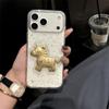 Мягкий чехол с золотой фольгой и каплями эпоксидной смолы для iPhone 13/14/15/16 Pro Max