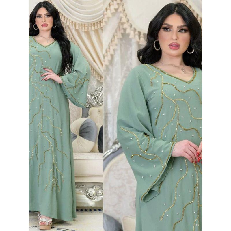 Middle East Dress Indonesian Ethnic Style Dress Hot Drilling