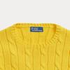 Polo Ralph Lauren FW23 однотонный вязаный свитер с круглым вырезом и длинными рукавами, женский свитер, желтый 211570012041