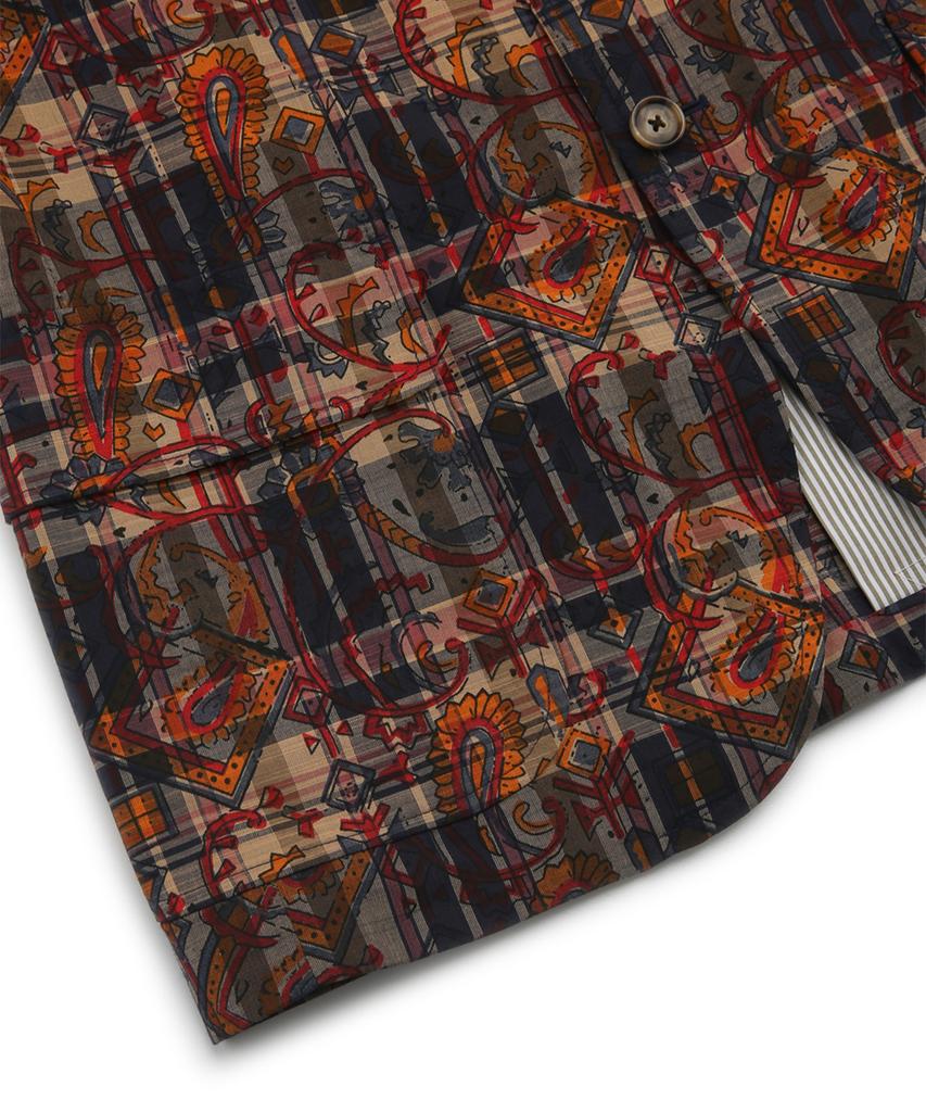 Brooks Brothers Traditional Fit Madras Print 3-Button Jacket (Brown) (Bbjsmm13624Es)