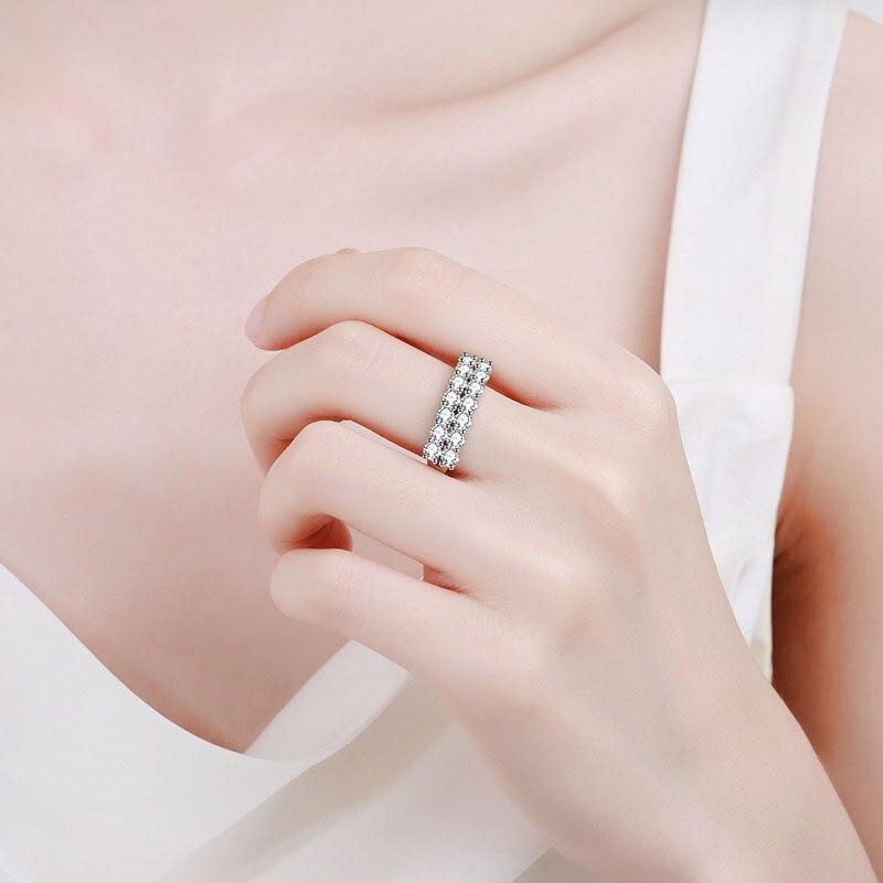 Женские кольца с муассанитом 1,4 карата, обручальное кольцо со сверкающими бриллиантами, стерлинговое серебро S925, ювелирные изделия с белым покрытием