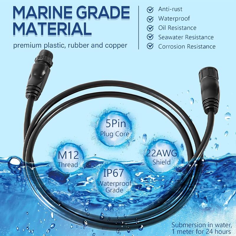 NMEA 2000 (N2K) Backbone, Drop or Extension Cable 1 Meter (3FT 3 Inches) for Lowrance Simrad B&G Navico Garmin Networks, 5 Pin