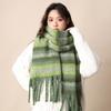 Hongxing Scarf Women's Winter New Striped Shawl High Sense Autumn and Winter Couple Plus Gram Thick Warm Scarf Men