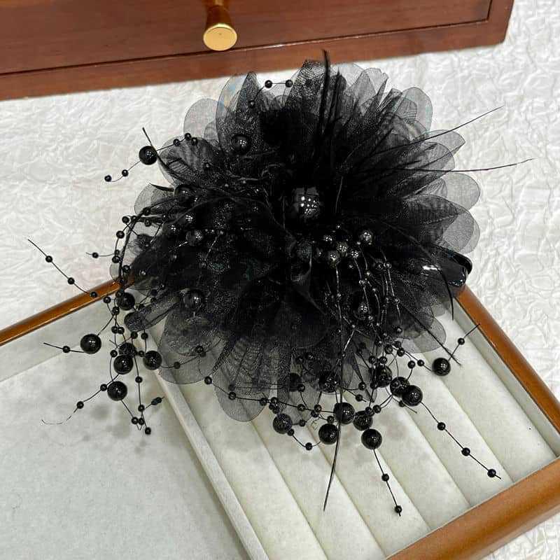 2024 Peony Feather Tassel Hairpin: Fluffy Hair Volume Boost Shark Clip