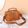 Genuine Leather Women's Boston Handbag - 2025 New Large Capacity Cowhide Dumpling Messenger Bag
