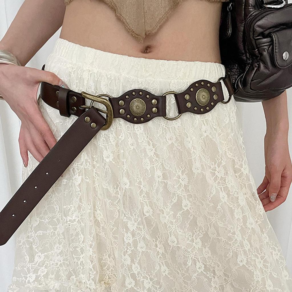 Retro Bohemian Brown Wide Waist Corset Belt for Women - Leather Kawanishi Style Accessory