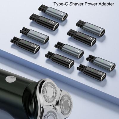 Адаптер питания бритвы Type-C для Philips 4,3 В/5 В/8 В/15 В, разъем зарядного преобразователя электробритвы из алюминиевого сплава со светодиодным индикатором