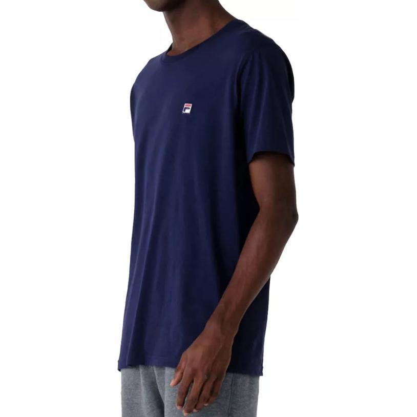 FILA T Shirts Unisex Dark Blue Crew Neck Moderate Straight Fit FS2RSF2109X-INA