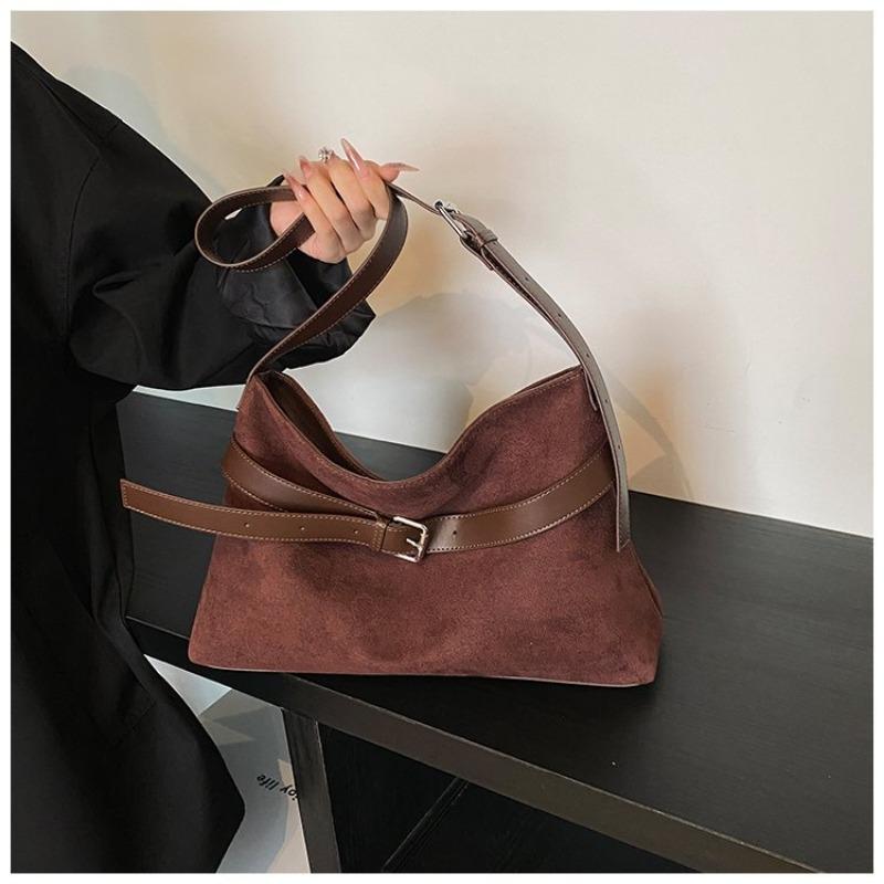 Большая вместимость, простые повседневные сумки через плечо из искусственной замши, новые осенние и зимние стили, женские сумки через плечо