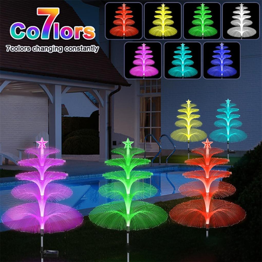 7 цветов меняющий уличный светильник солнечные медузы водонепроницаемый дорожка газон сад декор освещение