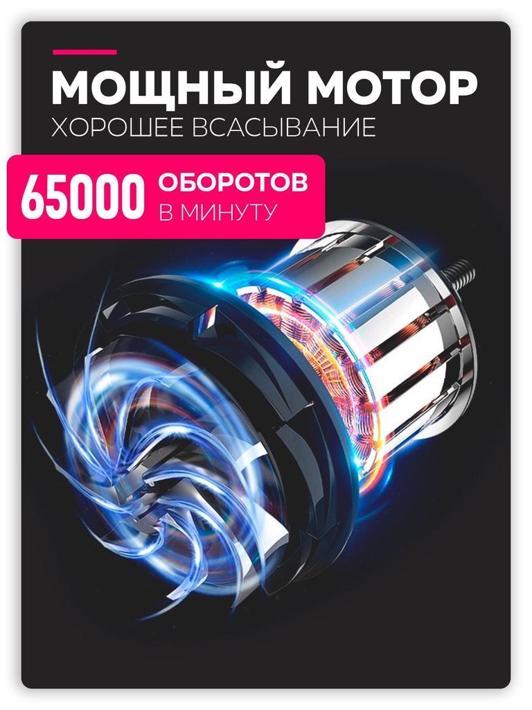 Мощный ручной пылесос для автомобилей 4-в-1 / 12 В с мощностью всасывания 24000 Па -18