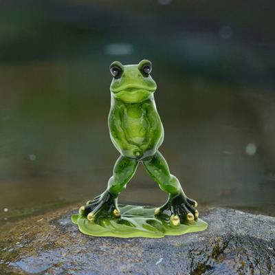 2 шт. писающая лягушка украшение для сада декор смоляная стоящая лягушка фигурка устойчивая к погодным условиям лягушка статуя для цветочного горшка пруд аквариум