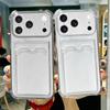 Прозрачный чехол-кошелек для карт для iPhone Air 17 E 16 Pro Max 15 Plus 14 13 12 Mini 11 Xr Xs Max 17Pro Ударопрочный Тонкий Прилегающий Защитный Мягкий Чехол-Кошелек