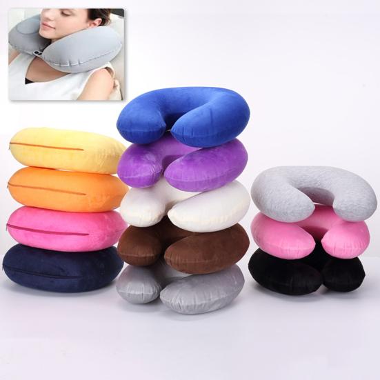 U-shaped Neck Cushion Inflatable Memory Foam Fatigue Relief Flight Headrest Sleep U-shaped Cushion Plane Accessories