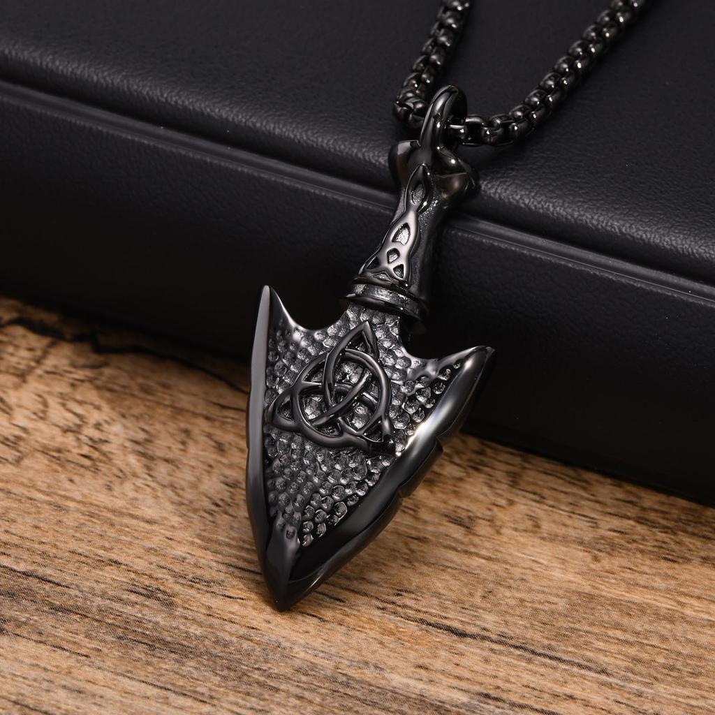 Ожерелья с наконечниками стрел Spear Point для мужчин, Крутые Панк-ожерелья-воротники с подвесками-стрелами из нержавеющей стали на цепочке-коробке, Подарочные украшения