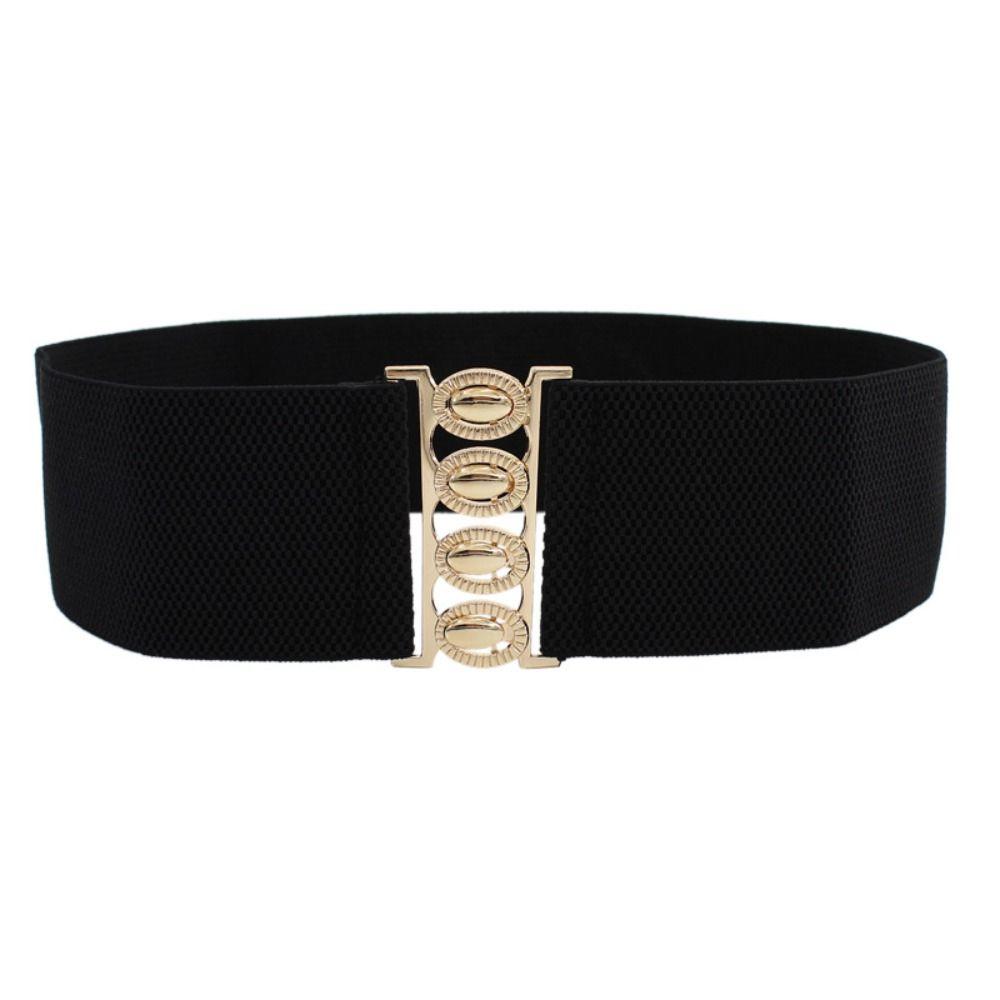 Metal Buckle Stretch Waistband Solid Color Waist Belts Exquisite Decoration Belt