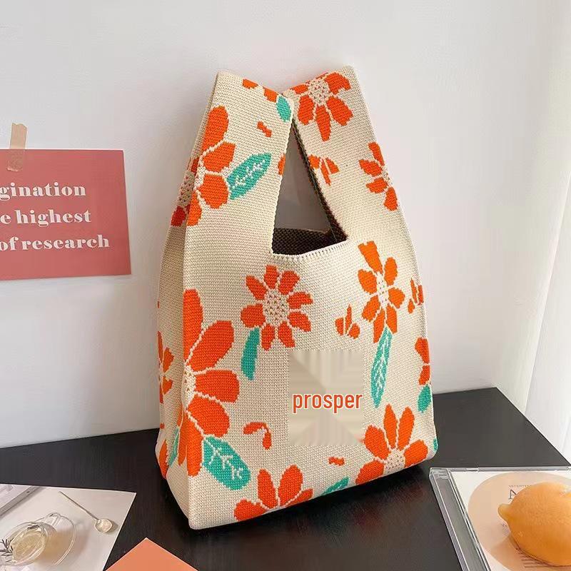 Женская толстая вязаная плетеная сумка-тоут - Подарочная и сувенирная сумочка