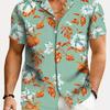 Men's Hawaiian Shirt Men's Casual Shirt Unisex Summer Beach Casual Short Sleeve Button-up Shirt T-shirt Tropical Plant Shirt
