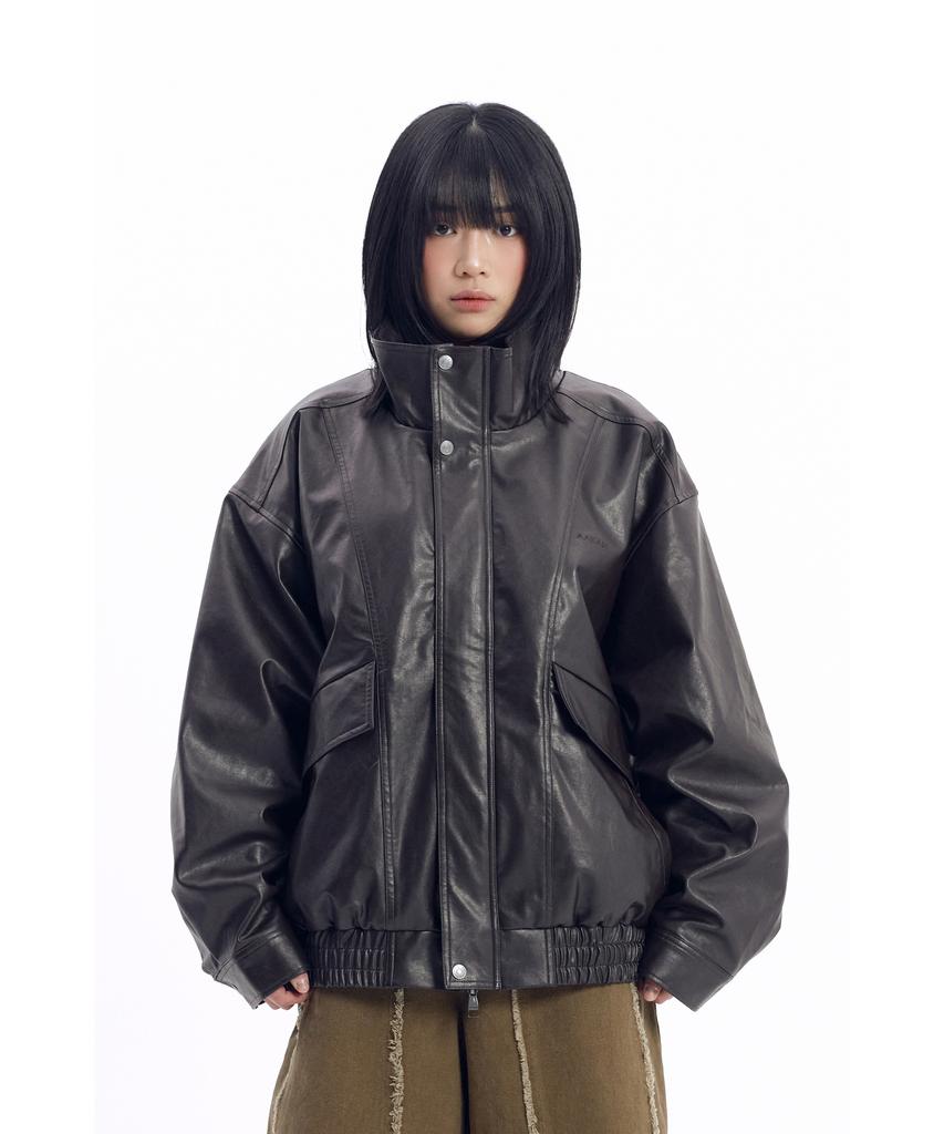 Aakam Dad Leather Jacket (Brown)