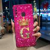 Красивый чехол-корона с буквами от А до Я для Infinix S4 Smart3 Plus X626 X267, черный, из мягкого силикона, противоударный