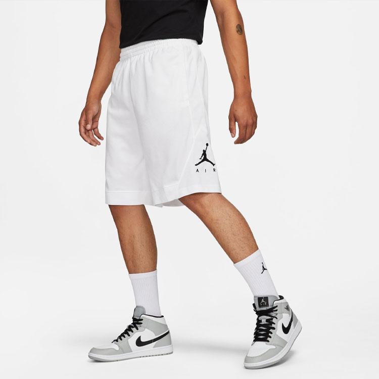 Быстросохнущие вязаные баскетбольные шорты Air Jordan Rise в полоску с треугольным принтом, мужские брюки белого цвета BV5265-100
