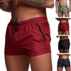 Men Summer Sports Shorts with Zipper Pocket Elastic Waist Drawstring Quick-Dry Shorts Solid Color Outdoor Workout Running Shorts