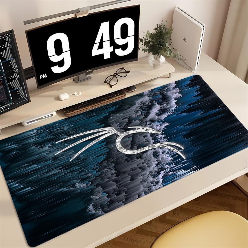 Большой Коврик для Мыши Kali Linux Teclado XL Коврик для Мыши Компьютер Ноутбук Нескользящий Настольный Коврик для Клавиатуры Натуральная Резина Коврик для Мыши С Замком по Краю