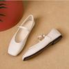 Flats Retro Women's Shoes Spring Autumn New French Mary Jane Flat Shoes Black Square Headed Single Shoe Low Heeled Leather Shoes