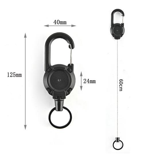 Steel Wire Rope Keychain Mini ABS Hiking Backpack Pants Hanging Key Chain Outdoor Accessories Anti-lost
