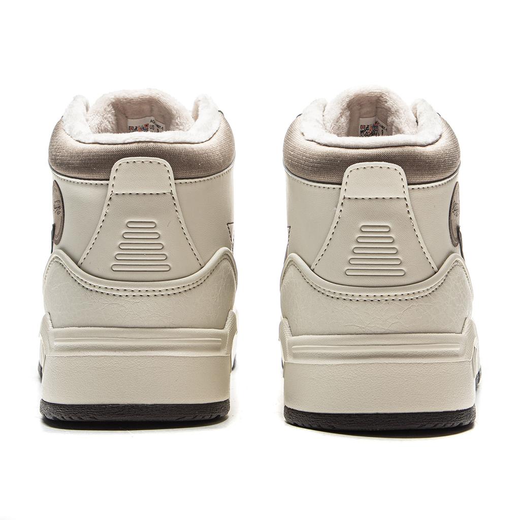 Li Ning Common 80s Mid Fleece Warm Classic Fashion Retro Versatile Thick Sole Comfort Non-Slip Wear-Resistant High-Top Skate Shoes AGCV407-1