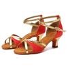 Latin Dance Shoes Women Girls Satin Tango Salsa Ballroom Dancing Shoes Middle Heel 5cm Indoor