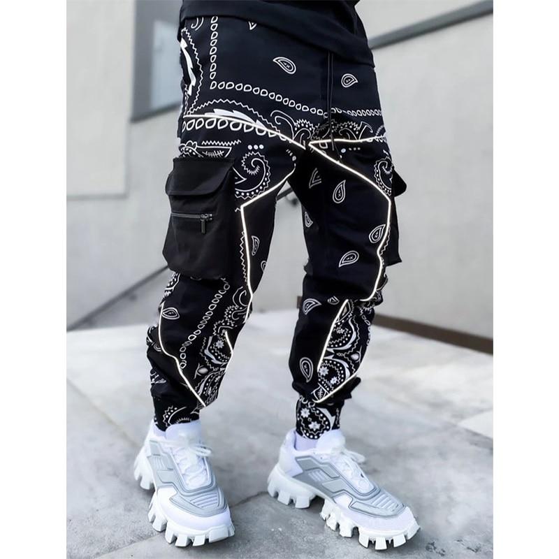 Hip Hop Printing Pants Men Trousers Fashion Streetwear Sweatpants for Men Joggers High Street Loose Cargo Pants Men