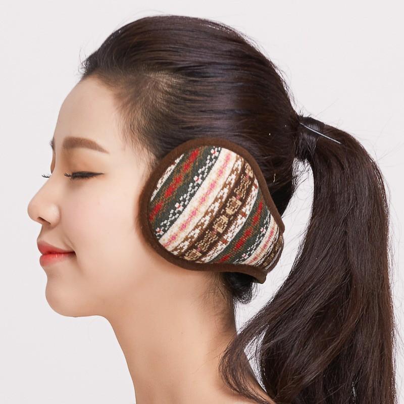 Foldable Winter Ear Warmers Adults Fleece Lined Adjustable Behind-the-Head Earmuffs Cold Weather Outdoor Use