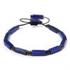 Rectangle Shape Amethysts Bracelet Natural Stone Indian Agates Lapis Lazuli Adjustable Braided Bracelets For Women Men Jewelry