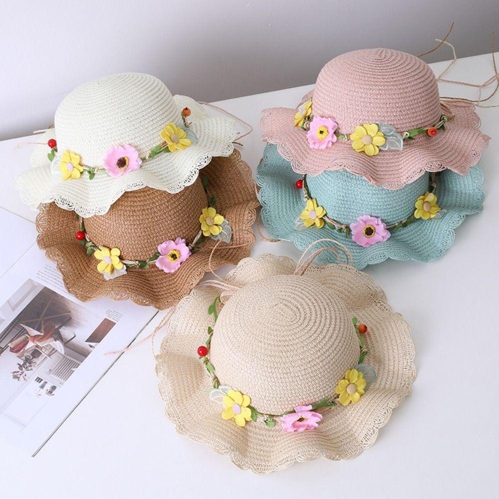 Cute Kids Sun Hat 2-8 Years Straw Hat Fashion Girls Sun Hat Beach