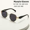 Men's Personalized Multi Sided Square Diamond Frame Myopia Glasses Fashion and Trendy Metal Framed Sunglasses Diopter To -4.0