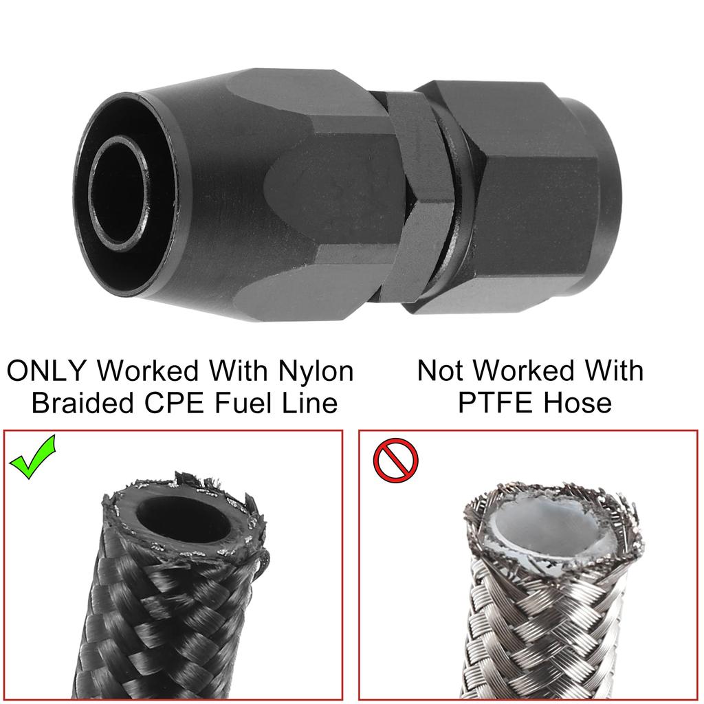 uxcell Straight Swivel Hose End Fitting Adapter for Braided Fuel