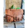 Handmade Leather Messenger Bag Crossbody Laptop Brown Bag ( Free Gift Pocket Handle Leather Brown Bag Size - 10 X 13 X 4 In )