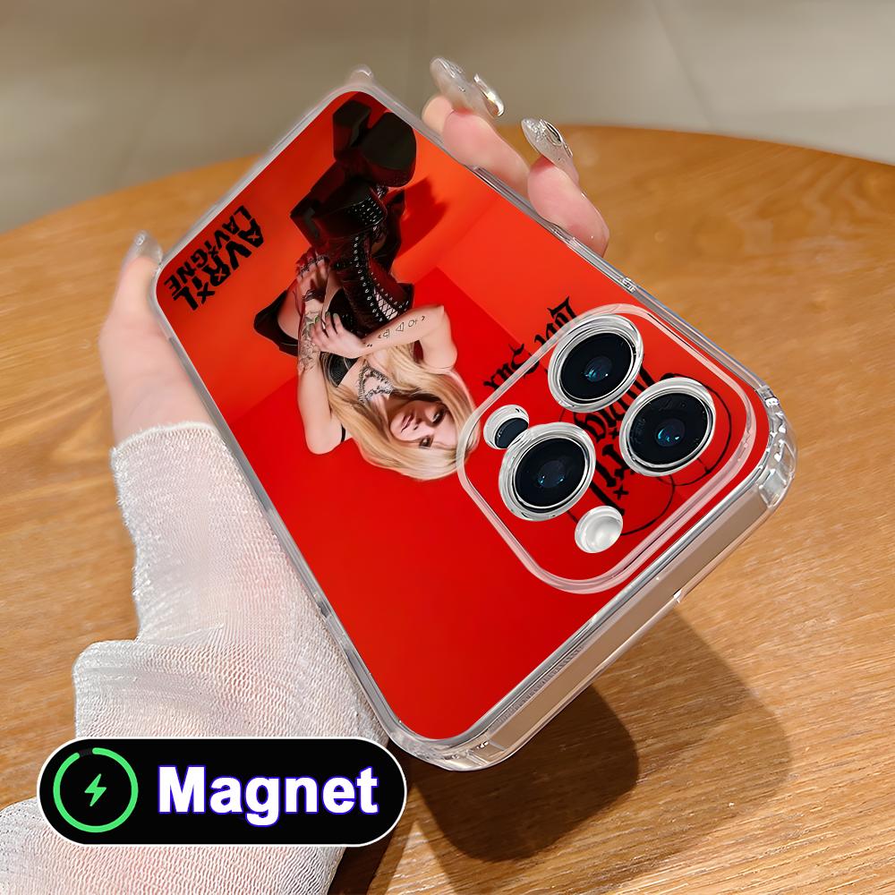 Avril Lavigne Прозрачный ТПУ Magsafe Чехол для Мобильного Телефона для iPhone 17 16 15 14 13 12 11 Air Pro Max Plus Mini Цветной Чехол