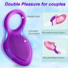 Rechargeable Silicone Stretchy Penis Ring with 10 Intense Vibration Patterns, Male Erection Enhancer and Female Clitoral Vibrator Sex Toys
