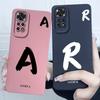 For Redmi Note 11 11S Cover Case Lucky Initial Letter Couple Silicone Soft Phone Bumper for Redmi Note11s Note 11 S Pro Casing