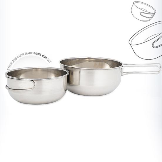 2Pcs/Set 500ml/650ml Camping Folding Bowl Stackable Anti Rust Stainless Steel Camping Bowl