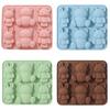 6-гнездный штамп для печенья из помадки, легко извлекаемый из формы, нелипкий, своими руками, пищевой силикон, мультяшный медведь, кролик, пресс-форма для печенья, аксессуары для выпечки
