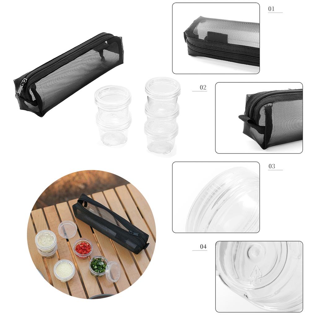 Набор контейнеров для специй для кемпинга, сумка для хранения бутылочек с приправами для кемпинга, банка для специй, набор для путешествий для барбекю на открытом воздухе