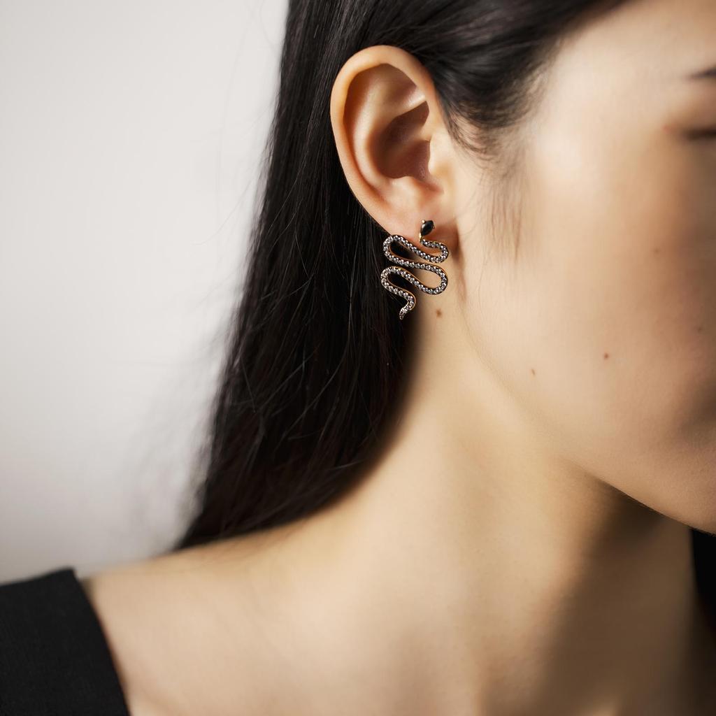 ANDYWEN 100% Стерлингового Серебра 925 пробы, Золото, Сплит-покрытие, Длинные серьги-капли с фианитами в виде змеи, серьги-подвески в стиле рок-панк, вечерние украшения для девочек, 2023