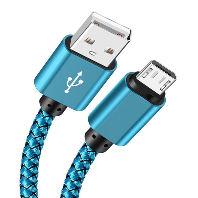 Нейлоновый плетеный кабель Micro USB для синхронизации данных 2A, быстрая зарядка 1M, 2M, 3M, зарядный кабель для Samsung, Huawei, HTC, Android, телефонов, USB Micro
