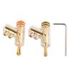 1 Pair Locking Banana Plugs Copper Gold Plated Solderless Speaker Locking Banana Connectors for Speaker Wire