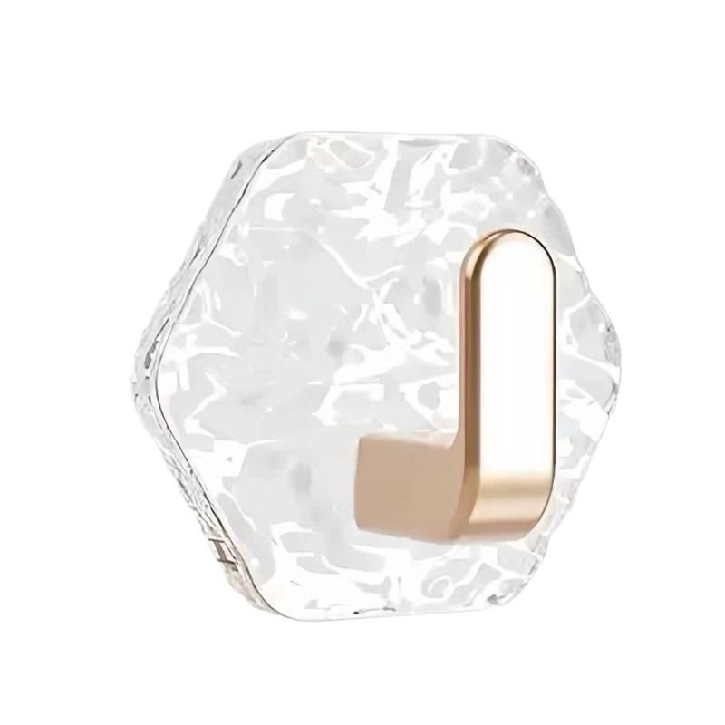 N$ 1 Pack Adhesive Wall Hooks Glacier Textured Strong Adhesion No Drilling For Bathroom Kitchen Towels Jewelry